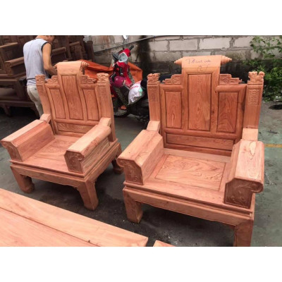 Bộ bàn ghế Âu Á hộp cuốn thư gỗ hương đá