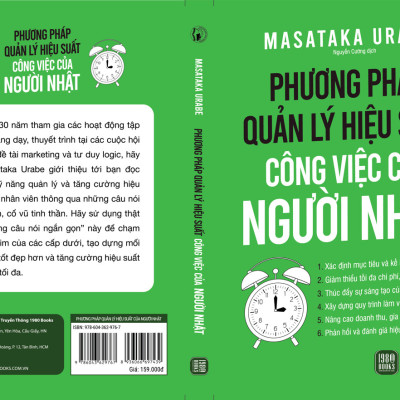 PHƯƠNG PHÁP QUẢN LÝ HIỆU SUẤT CÔNG VIỆC  CỦA NGƯỜI NHẬT - Masataka Urabe - Nguyễn Cường dịch - (bìa mềm)