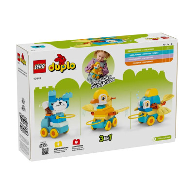 LEGO DUPLO 10448 Đồ Chơi Lắp Ráp 3 Trong 1 Động Vật Đi Trên Bánh Xe (58 chi tiết)