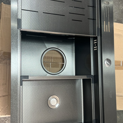 CHẬU RỬA INOX KAFF KF-HM7848B. Hàng Chính Hãng 