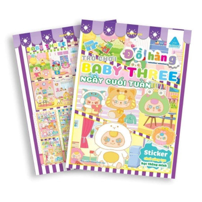 Sách - Sticker Chơi Sáng Tạo Học Thông Minh - Trò Chơi Đồ Hàng Baby Three - Ngày Cuối Tuần