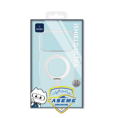 Ốp Lưng Wi wu IShield Ultra MCC-201 Cho iPhone 17, iPhone Air, iPhone 17 Pro, iPhone 17 Pro Max – Trong Suốt, Chống Sốc, Nam Châm, Giá Đỡ 360°  - Hàng Nhập Khẩu