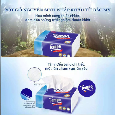 Combo 2 Lốc Khăn Giấy Gói Rút Tempo Hương Bạc Hà (Lốc 4 Gói)