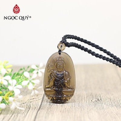 Mặt dây chuyền phật bản mệnh đá thạch anh khói 5x3cm - Ngọc Quý Gemstones