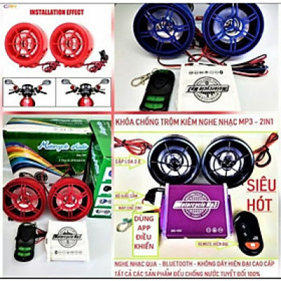 BỘ 2 LOA NGHE NHẠC KẾT NỐI BLUETOOTH KIÊM CHỐNG TRỘM LẮP XE MÁY XE ĐIỆN MẪU MỚI CHẤT LƯỢNG 