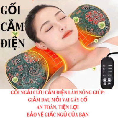 Gối Ngải Cứu Thảo Dược Sưởi Ấm Làm NóngMassage – Xua Tan Đau Mỏi Vai Gáy Cực Nhanh