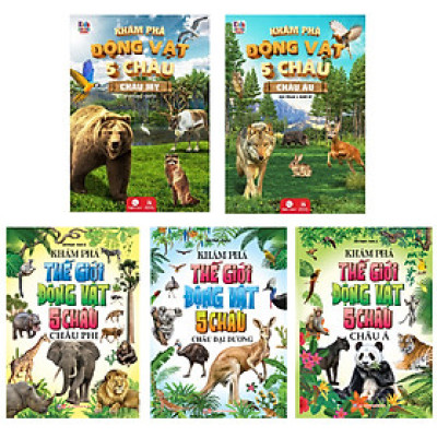 Sách - Trọn Bộ Khám Phá Động Vật 5 Châu (1 bộ 5 quyển)