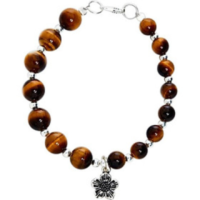 Vòng Đá Mắt Hổ Phối Charm Ngọc Quý Gemstones VT38