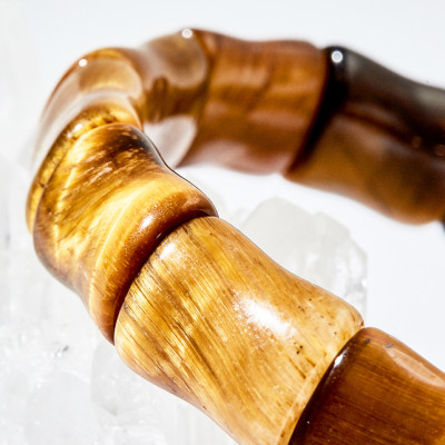 Vòng tay mắt hổ vàng nâu đốt trúc Ngọc Quý Gemstones