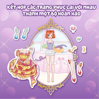 Sách - Thời Trang Công Chúa Mặt Trăng - Bóc Dán Hơn 100+ Stickers Váy, Phụ Kiện Xinh Đẹp Cho Bé Gái - Megabook