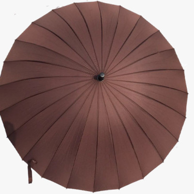 Ô đi mưa cán dài cỡ lớn dù đi mưa cao cấp 24 nan siêu chắc chắn màu nâu
