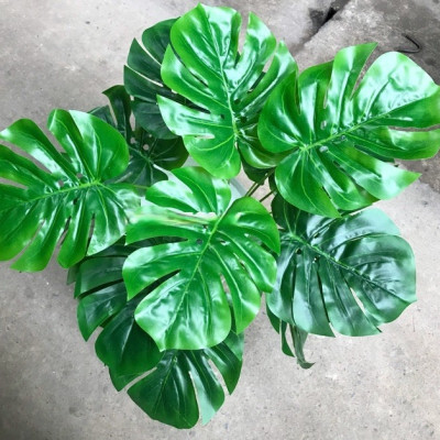 Cây trầu bà lá xẻ giả - Tặng chậu, xốp, cỏ hoặc rêu trải bề mặt - Cây giả, hoa lụa trang trí nhà cửa