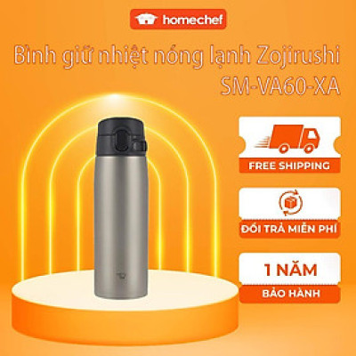Bình giữ nhiệt nóng lạnh Zojirushi 600ml SM-VA60-XA, sản xuất Thái Lan, bảo hành 1 năm chính hãng