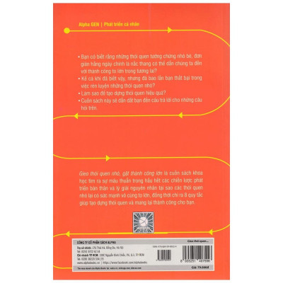 Sách Gieo Thói Quen Nhỏ Gặt Thành Công Lớn - Alphabooks - BẢN QUYỀN