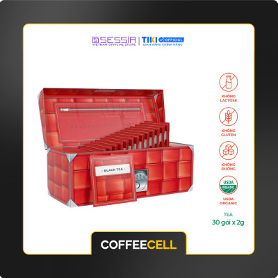[MUA 1 TẶNG 5] Trà Đen Với Nhân Sâm Trắng Thượng Hạng COFFEECELL (30 gói x 2g) - Nguyên Chất Đậm Đặc, Vị Chát Đặc Trưng - Hàng Chính Hãng