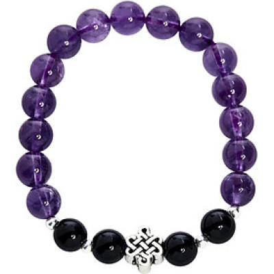 Vòng Đá Thạch Anh Tím Phối Charm Ngọc Quý Gemstones VT33