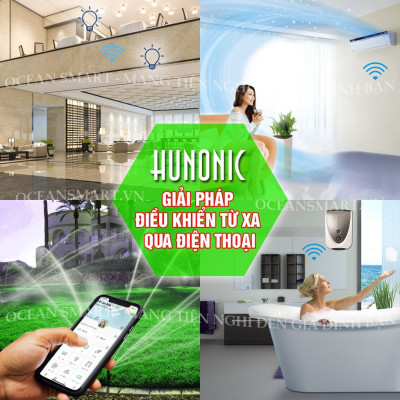 Công Tắc Cảm Ứng Thông Minh Bluetooth Mesh Hunonic Premium, Công Tắc Điều Khiển Từ Xa Qua Điện Thoại Hình Vuông - HNPREVD