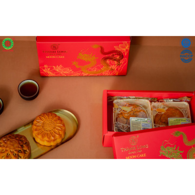 Hộp Bánh Trung Thu 2 bánh 1 trứng 150g - COMBO SUPER A4 - Thành Long (300g) - VIỆT NAM
