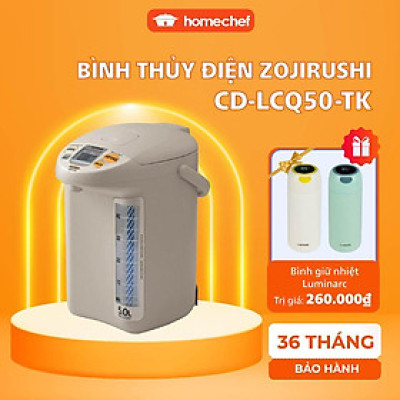 Bình thủy điện Zojirushi 5L CD-LCQ50-TK, công suất 800W, sản xuất tại Nhật, bảo hành 1 năm | HÀNG CHÍNH HÃNG