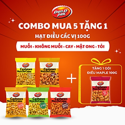 [MUA 5 TẶNG 1 COMBO MIX NHÂM NHI] Điều Muối, Điều Không Muối, Điều Vị Cay, Điều Vị Tỏi, Điều Vị Mật Ong 100g Dan-D Pak