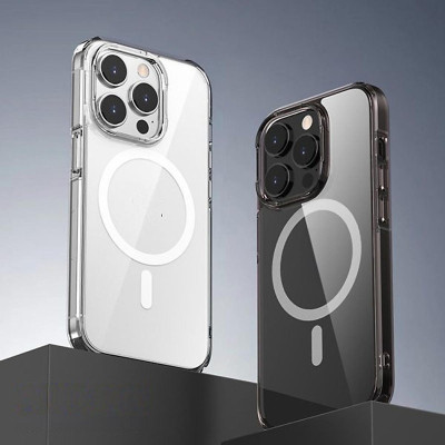 Ốp lưng trong cho iPhone 15 Pro Max / 15 Pro hiệu Likgus Crystal sạc nam châm từ tính, chống ố vàng, bảo vệ camera - Hàng chính hãng