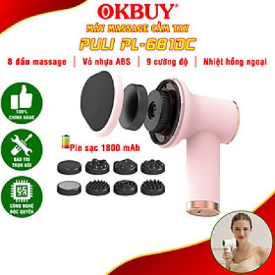Máy Massage Cầm Tay Mini Puli PL-681DC - 8 Đầu Matxa, Công Suất Mạnh Mẽ Giúp Giảm Đau Mỏi, Thư Giãn