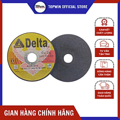 (1 Viên) Đá Cắt Kim Loại Delta 125x2x22mm Thiết Kế Lưỡi Đá Sắc Nét và Chống Mài Mòn | TOPWIN Official Store