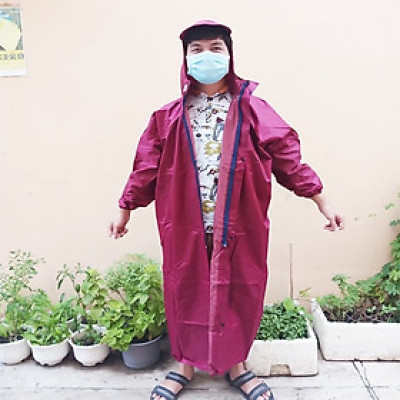Áo mưa măng tô, Áo mưa có dây kéo vải dù cao cấp chống thấm nước cực tốt bảo vệ cơ thể ấm áp cho nam và nữ