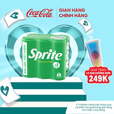 Lốc 6 Lon Nước Ngọt Giải Khát Có Gas Sprite Hương Chanh 320ml/Lon Coca-Cola Official Store_TK