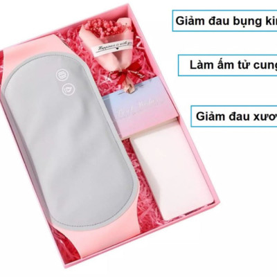 [Máy] Đai Đeo Massage Giảm Đau, Sưởi Ấm Bụng Phụ Nữ Kỳ Kinh Nguyệt Bằng Sóng Hồng Ngoại Cao Cấp Tặng Kèm Pin Dự Phòng - MP147