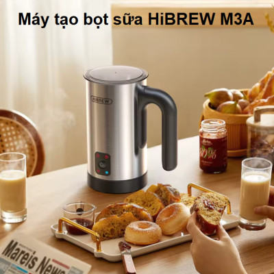 Máy tạo bọt sữa Nóng và Lạnh 4 trong 1 thương hiệu Mỹ HiBREW M3A - Hàng nhập khẩu