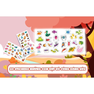Sách - Cuộc Phiêu Lưu Của Mèo Tí Hon Trong Bụi Cây - 20 Stickers Con Vật Đáng Yêu - Megabook