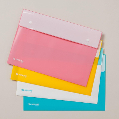 Bìa Nút Màu Pastel F4 - Thiên Long CBF-003 - Vàng Pastel (Sức Chứa 125 Tờ A4)