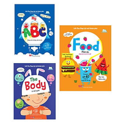 Lift-The-Flap - Lật Mở Khám Phá - Cơ Thể Người + Thức Ăn + Bảng Chữ Cái Tiếng Anh Cho Bé