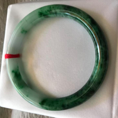 VÒNG KHỐI CẨM THẠCH TỰ NHIÊN  MÀU XANH SƠN THUỶ LÝ 50MM x dầy 7,2mm  VÒNG TAY NỮ BÓNG ĐẸP  48KG - 57KG ĐEO