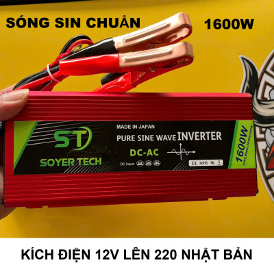 Bộ Kích Điện Sóng Sin Chuẩn 12V-220V – Inverter Nhật Bản 1600W, Loại Xịn, Siêu Bền