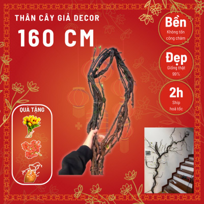 Thân cây giả trang trí - Dài từ 150 đến 180 cm - Nhiều mẫu - Thân cây leo tường - Cây giả, hoa lụa decor giống thật 99% - Làm khung cho dây leo hoa hồng ban công rất đẹp