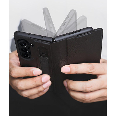 Bao da cho Samsung Galaxy Z Fold 5 có ngăn đựng S-Pen hiệu Nillkin (bảo vệ máy cực tốt, chất liệu da thật cao cấp, thiết kế thời trang cá tính) - Hàng chính hãng