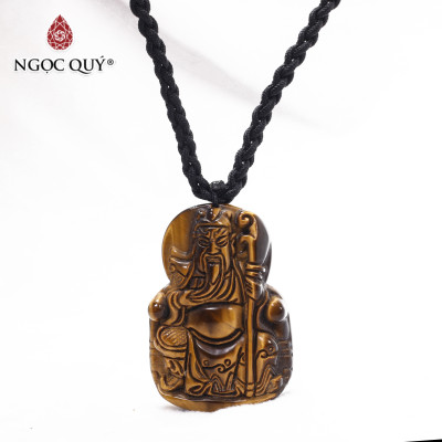 Mặt dây chuyền hình rồng thạch anh mắt hổ 43x28mm mệnh thổ, kim - Ngọc Quý Gemstones