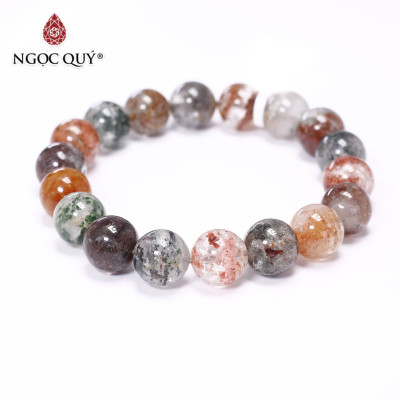  Vòng tay trơn đá thạch anh ưu linh đa sắc size hạt 11mm - Ngọc Quý Gemstones