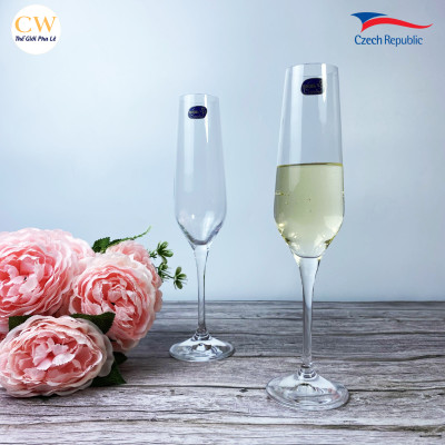 Bộ Ly Champagne Pha Lê Tiệp Bohemia Rebecca 195ml Cao Cấp