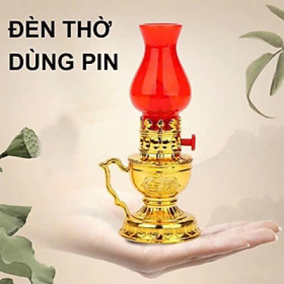 Cặp Đèn Thờ Vĩnh Cửu Sử Dụng Pin - Combo 2 Đèn Bàn Thờ Đẹp, Tôn Nghiêm Decor Decor Phòng Trang Trí Nhà