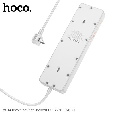 Ổ cắm điện cao cấp đa năng công suất cao 2500W, với 3 cổng USB và 1 cổng Type-c, 5 ổ cắm tiện lợi hỗ trợ sạc nhanh chống cháy, nổ AC14 - Hàng nhập khẩu (màu ngẫu nhiên)