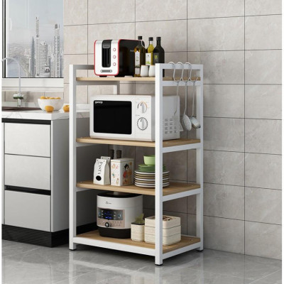 Kệ Để Lò Vi Sóng 4 Tầng Tiện Ích, kệ bếp đa năng tiện lợi- Tủ gỗ đa năng chịu lực tốt khung thép không gỉ sơn tĩnh điện