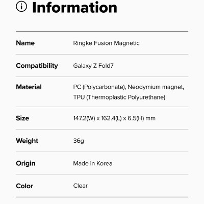 Ốp lưng cho Samsung Galaxy Z Fold 7 RINGKE Fusion Magnetic - Hàng Chính Hãng