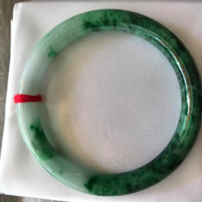 VÒNG KHỐI CẨM THẠCH TỰ NHIÊN  MÀU XANH SƠN THUỶ LÝ 50MM x dầy 7,2mm  VÒNG TAY NỮ BÓNG ĐẸP  48KG - 57KG ĐEO
