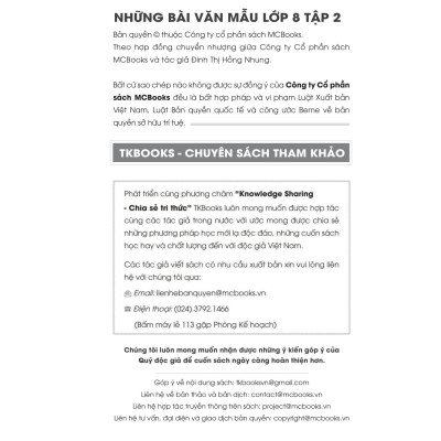 Những Bài Văn Mẫu Lớp 8 (Tập 2)