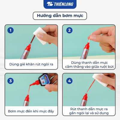 Combo 5/10/20 Bút lông dầu 2 đầu bút Thiên Long PM-09, mực đạt tiêu chuẩn Châu Âu, bám dính tốt trên nhiều vật liệu