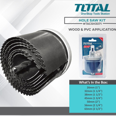 BỘ MŨI KHOÉT LỖ GỖ 7 CHI TIẾT TOTAL TACSH3071 - HÀNG CHÍNH HÃNG