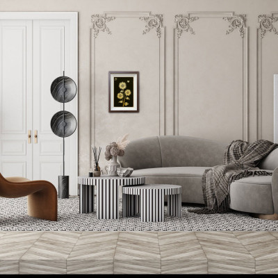 Tranh Hoa Hướng Dương Mạ Vàng Cao Cấp Chế Tác Thủ Công -  HHD02